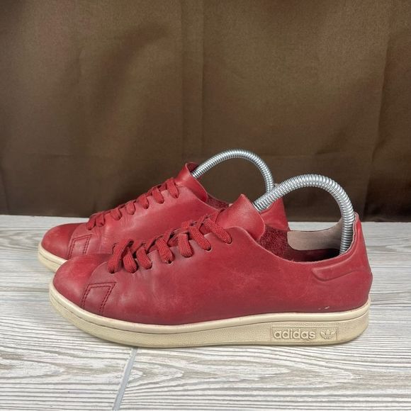 Adidas Stan Smith Nude Burgundy Low Top Sneaker Casual Shoe Womens 7 - Picture 3 of 8